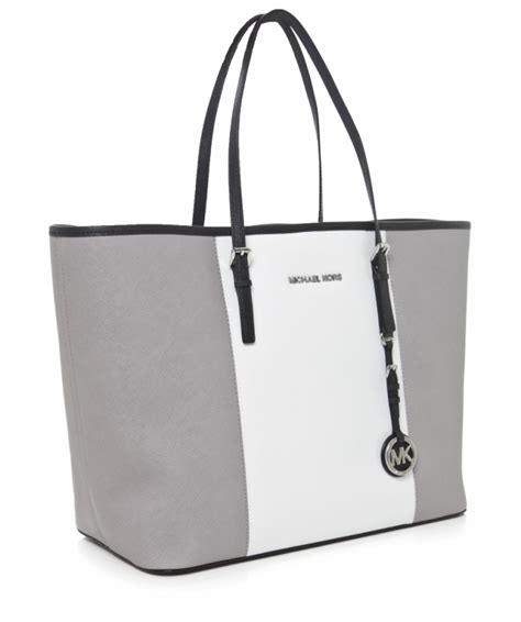 michael kors black and white bag|michael kors black tote handbag.